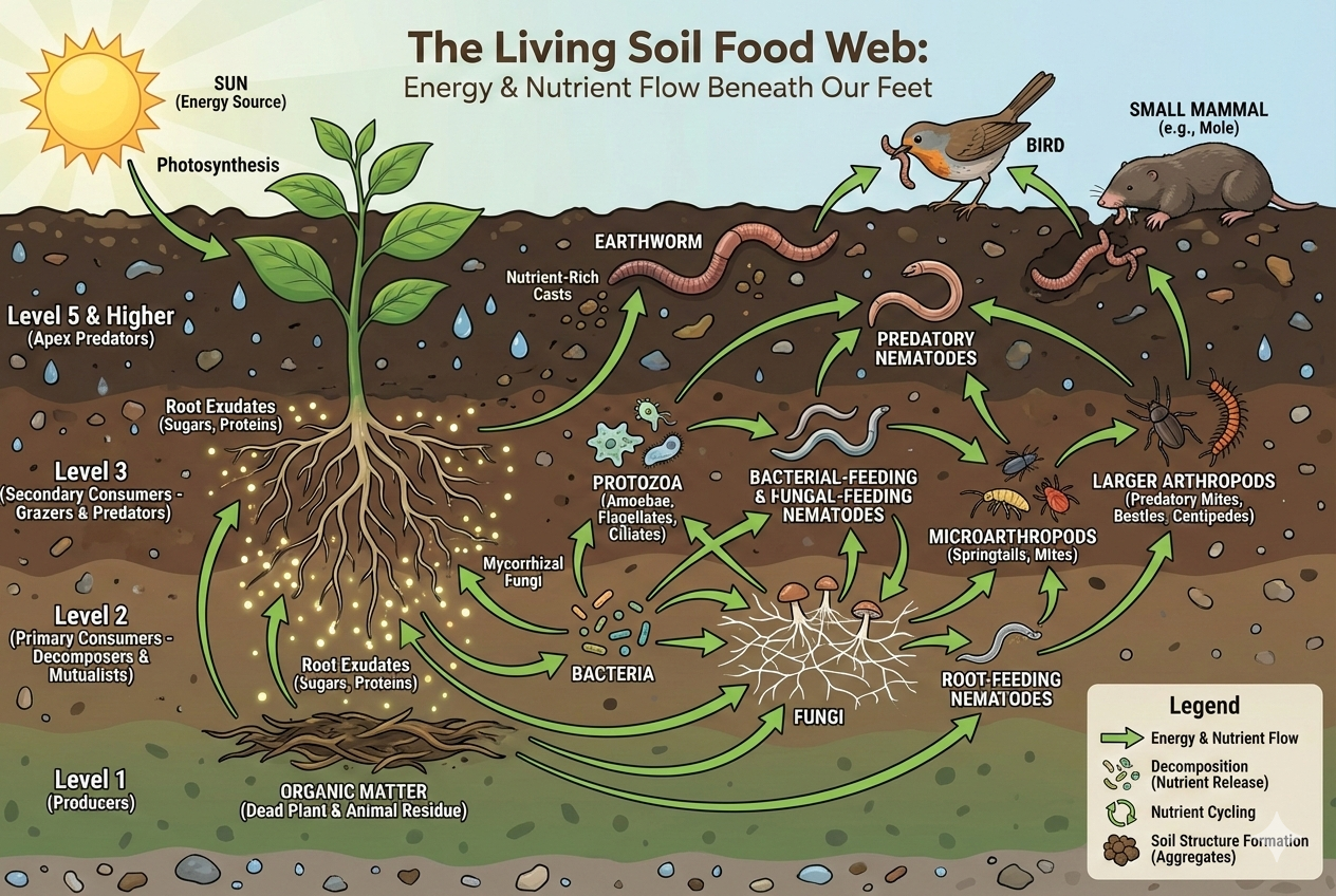 Living Soil Explained: How the Soil Food Web Feeds Your Plants
